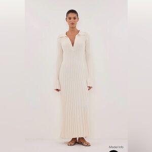 DISSH Hal Long Sleeve Knit Dress in plaster/cream size Medium NWT